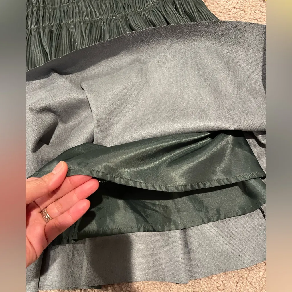 7 FOR ALL MANKIND Retro Faux Leather Ruffle Boho Skirt - Image 7