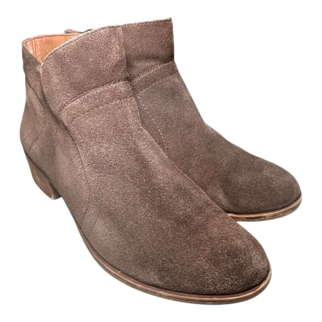 Lucky Brand Taupe Suede Ankle Booties - Image 8