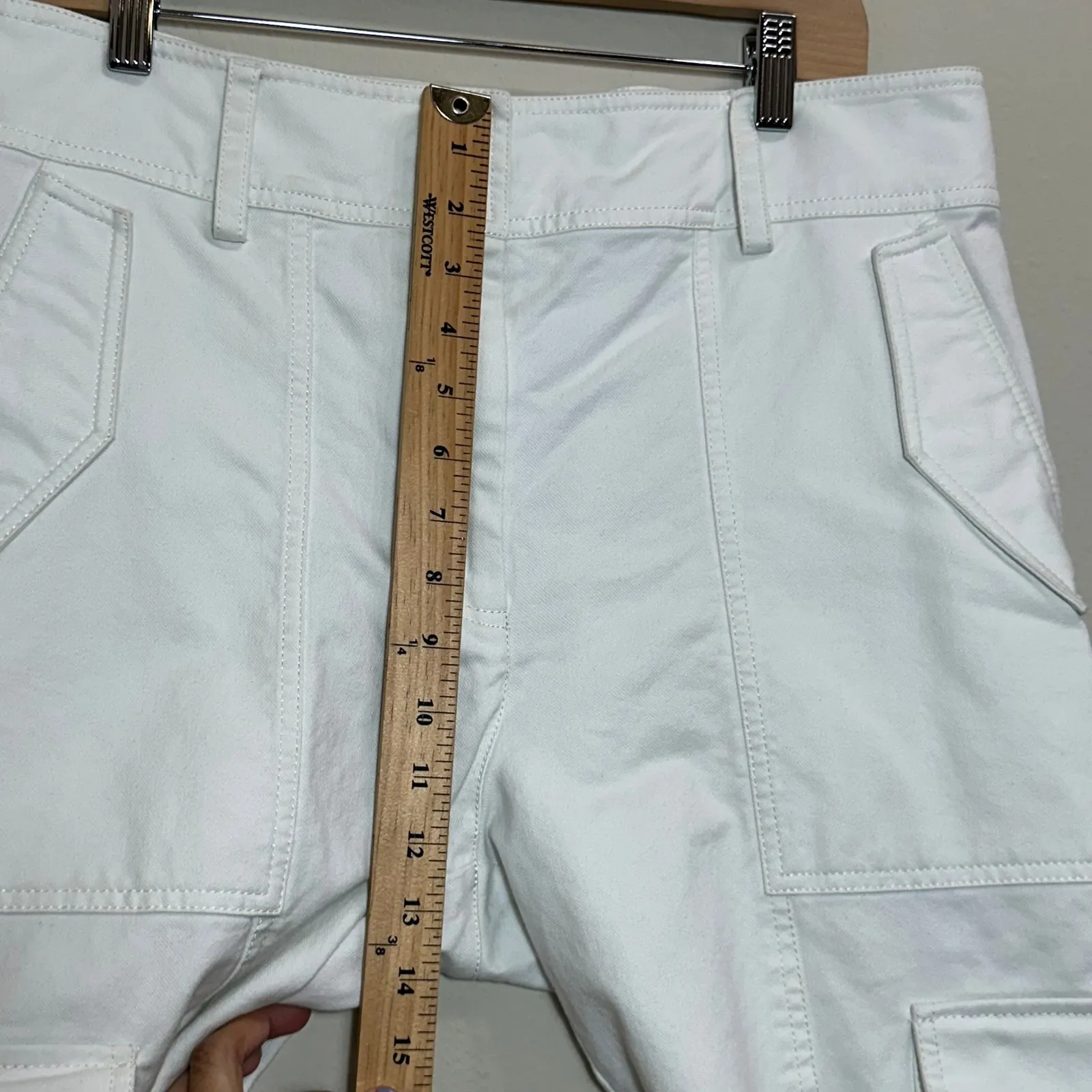 Derek Lam 10 Crosby Womens Elian White Utility Stretch Cargo Pants Women's 14 - Image 8