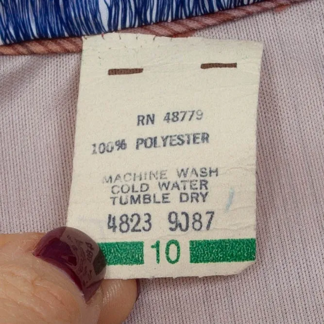 Bobbys Girl Vintage 70s 80s Midi Dress Tie Neck Stripe Print Rust Orange Size 10 Brown - Image 6