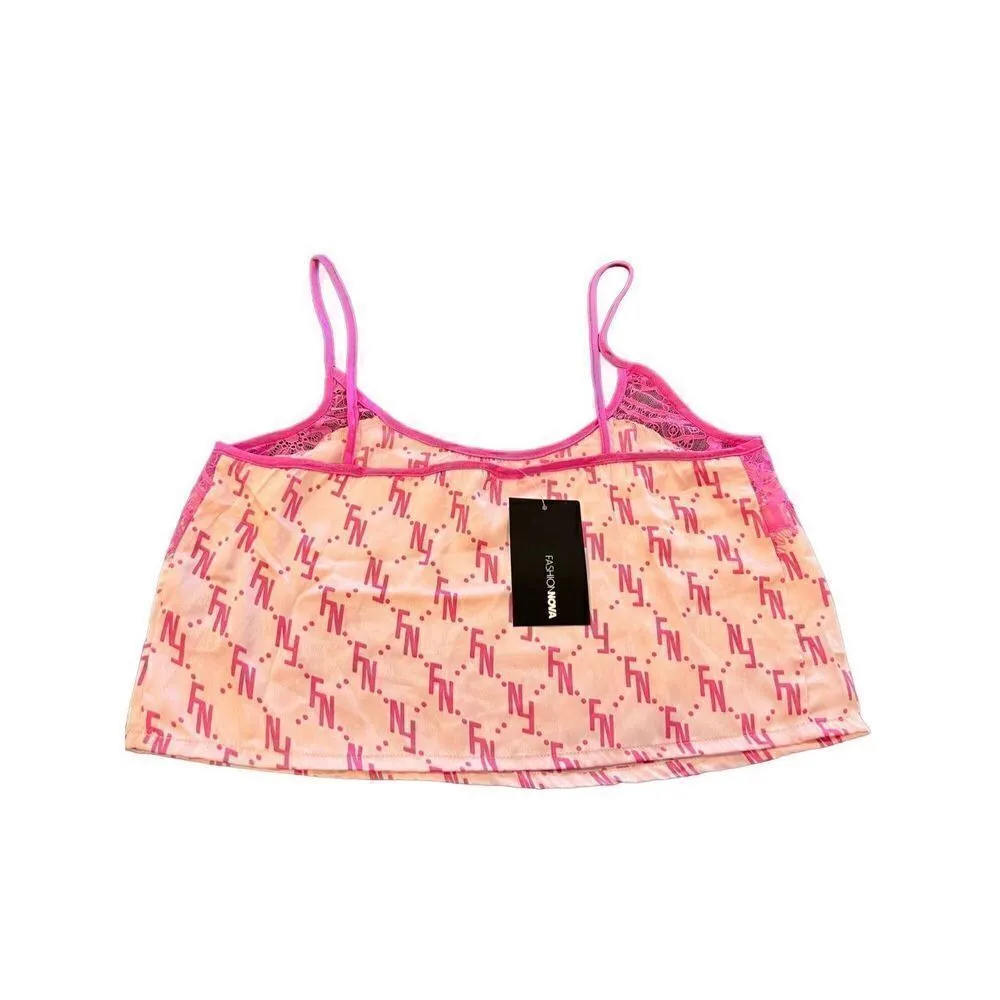 FASHIONNOVA In Your FN Dreams Satin Pink top Pink Size M - Image 3