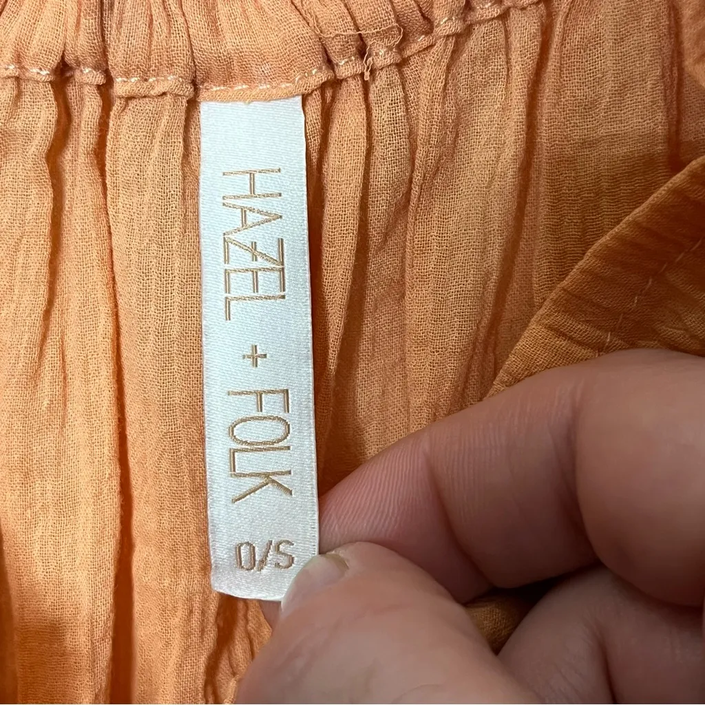 Hazel & Folk Emmaline Gown Toasted Peach Dress One Size Boho Off Shoulder Flow Orange Size M - Image 7