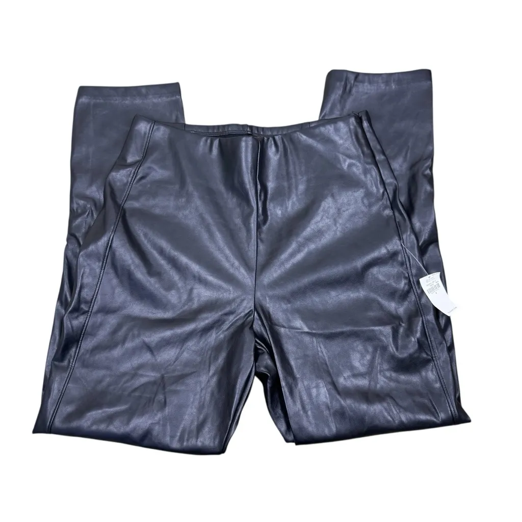 NWT Old Navy Faux Leather High Rise Skinny Black Pants Size 8 - Image 7