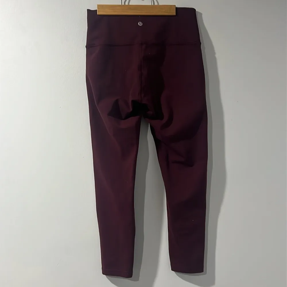 Lululemon High-Rise Crop 23" Burgundy LW5BJWS size 8 - Image 2