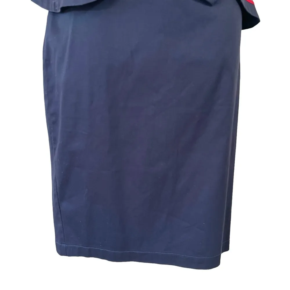 Kitten D'Amour Navy Blue Peplum Sailor Style Pencil Skirt Limited Edition Size 10 - Image 3