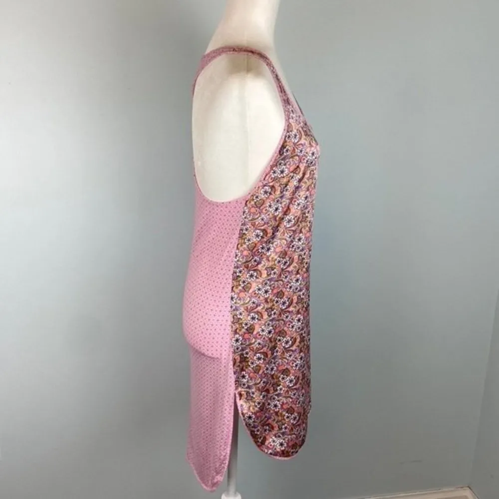 Victoria’s Secret Floral Sleepwear Tunic Racerback Pink Orange Silky Size S - Image 4