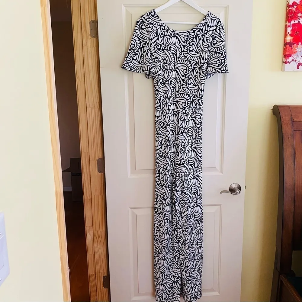 Boden Jumpsuit Wide Leg Heavy Ponte Tie Waist 10 Tall Blue Size undefined - Image 6