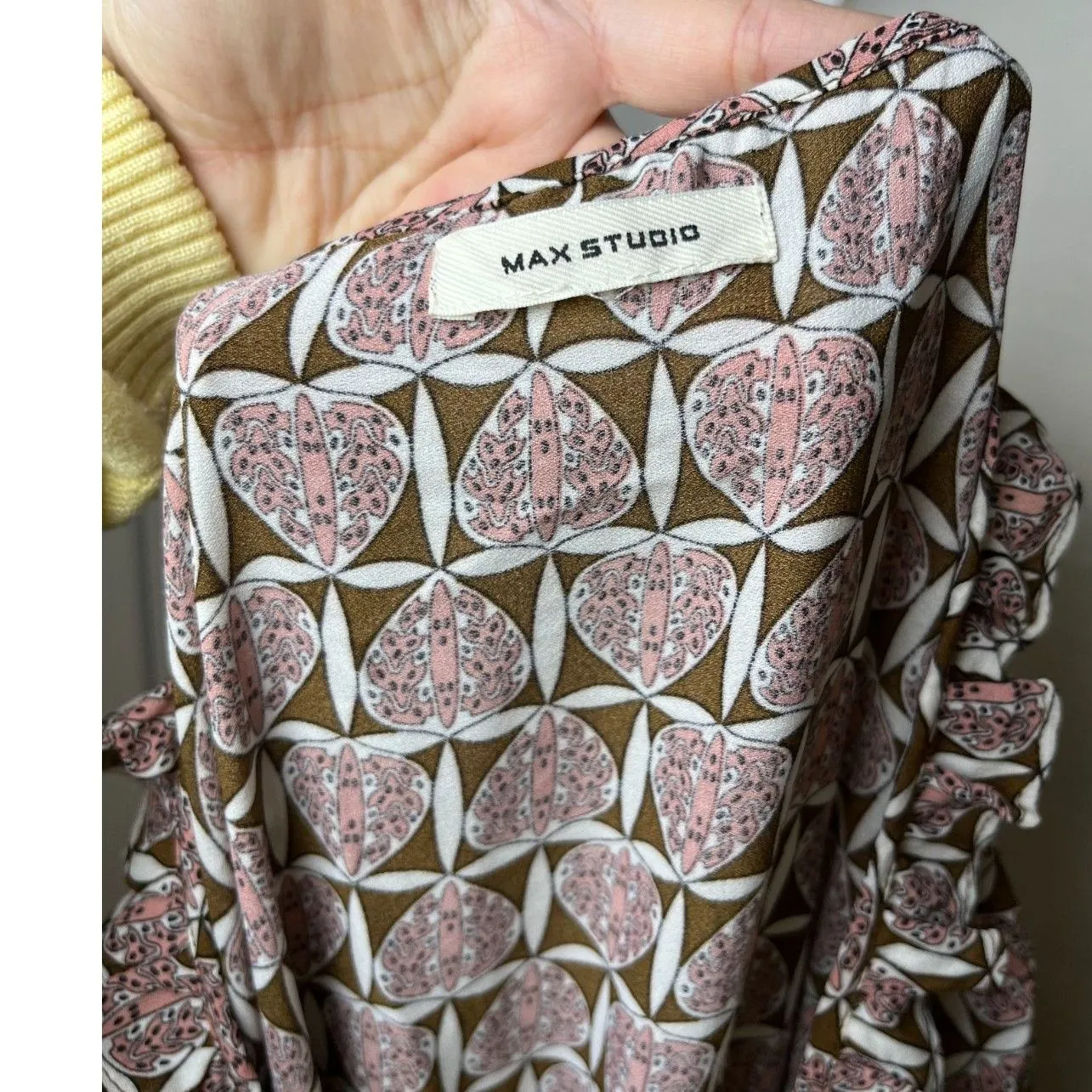 Max Studio Ruffles Trim Flutter Sleeves Dress Size S NWT - Image 9