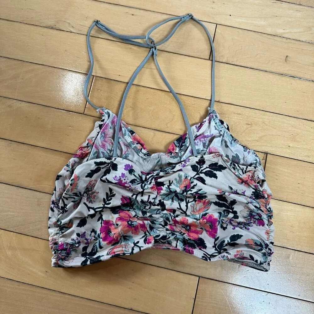 URBAN OUTFITTERS Out From Under Silky Floral Bra Bralette Crop Top Size Small - Image 4