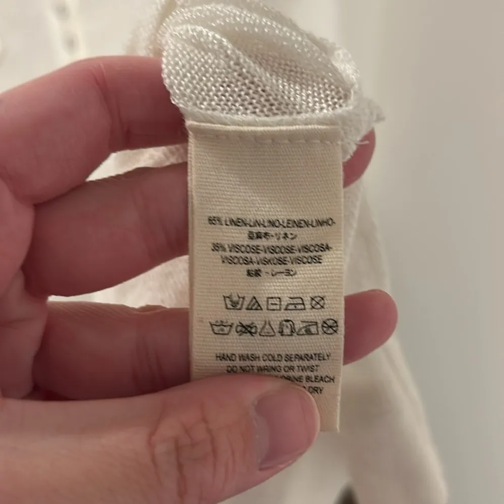 Free People Affogato Hacci Linen Blend Top Size Large Beachy Boho - Image 4