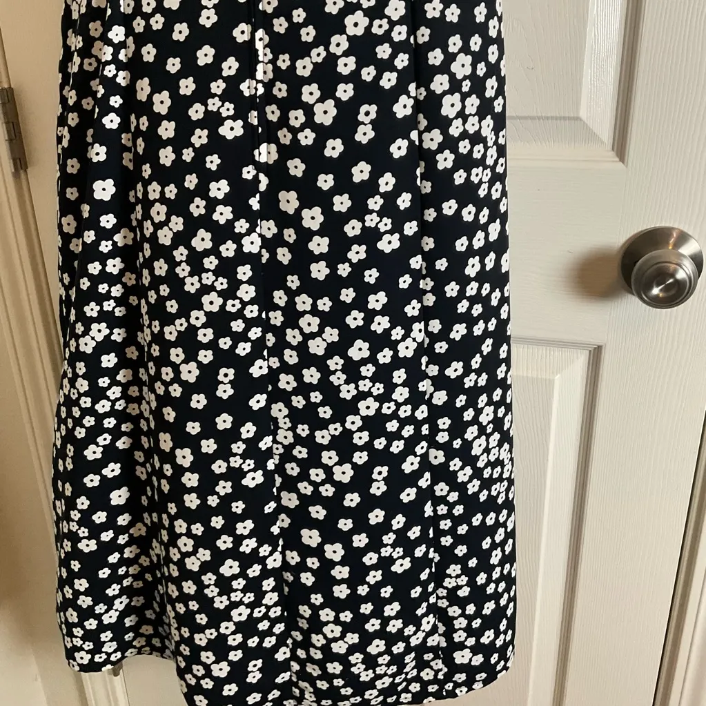 Womens Sleeveless black/White Flower Print Maxi Dress Sz 12P Black - Image 9