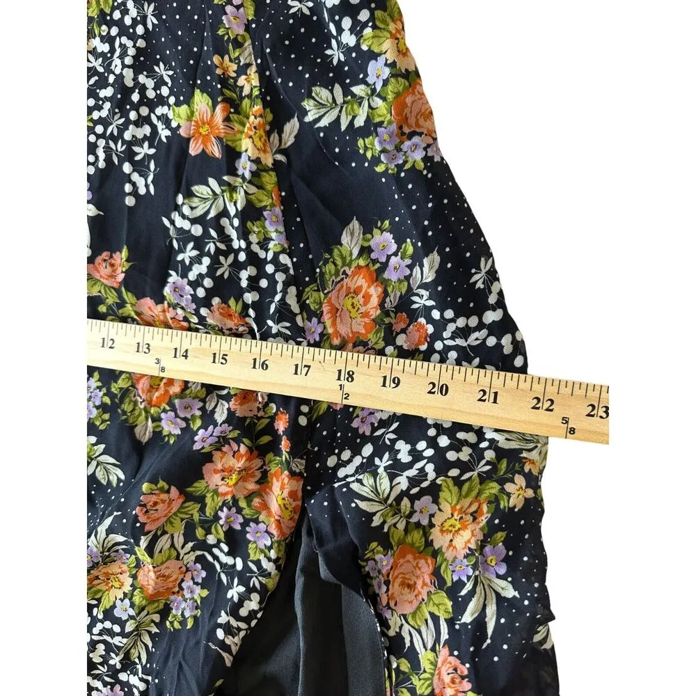 Yumi Kim Dream Floral Dark Fairy Cottage Maxi Dress Front Split NWOT Small - Image 7