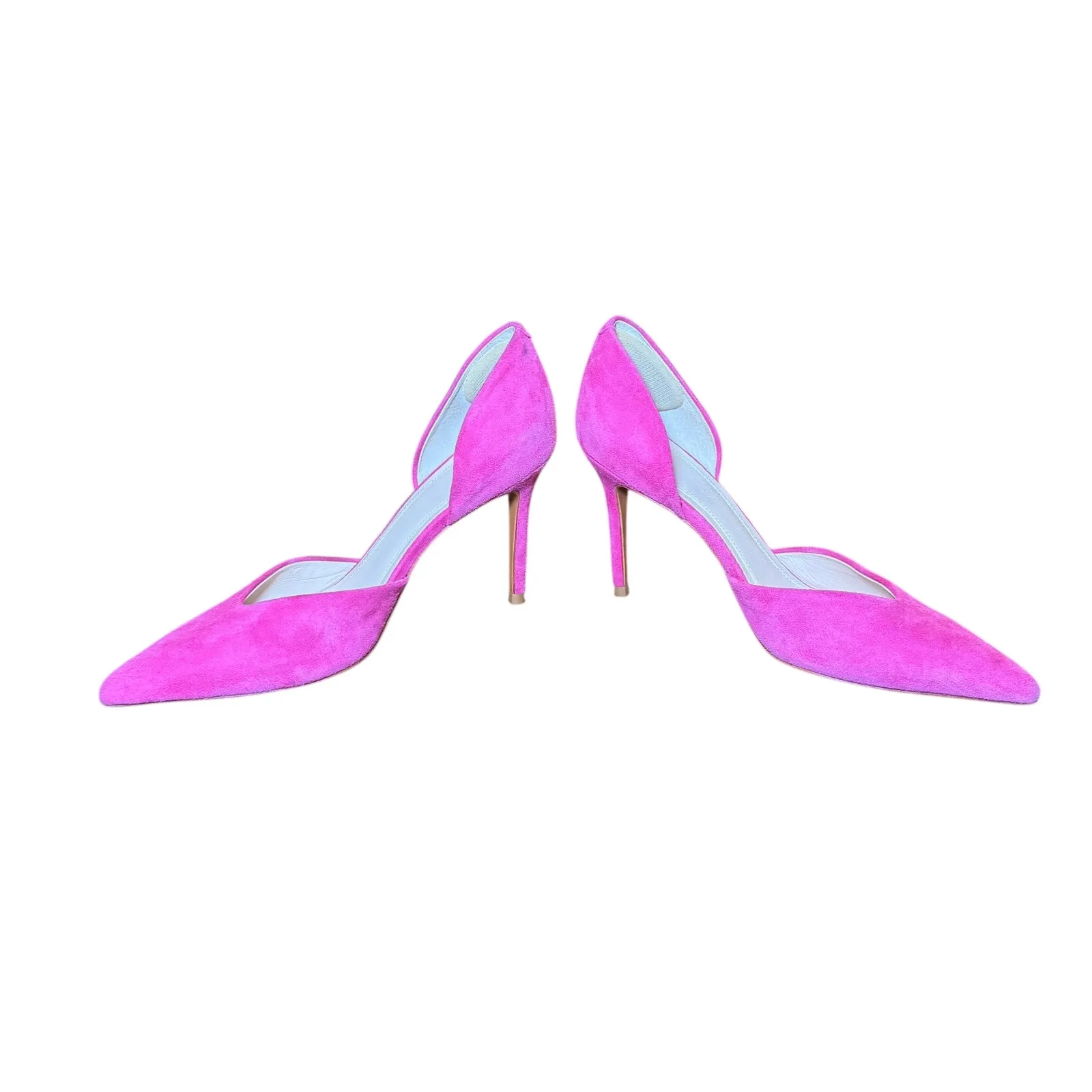 Marc Fisher LTD Pink Suede Pointed Toe DOrsay Heels Women Barbiecore Girly Sz 7M - Image 4