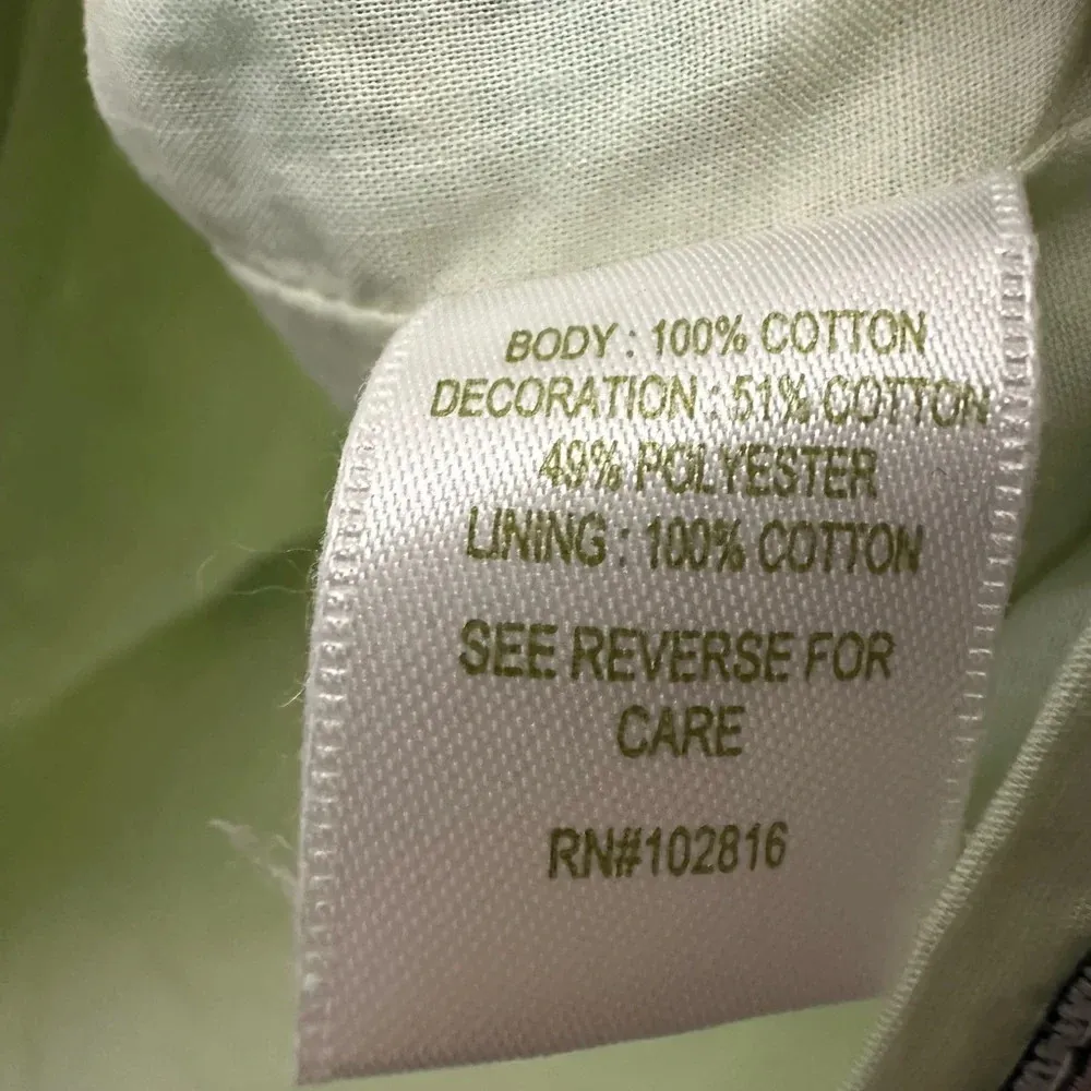 Garnet Hill Floral Lace Striped Patchwork Skirt Size 12 Mint Green Fully Lined - Image 5