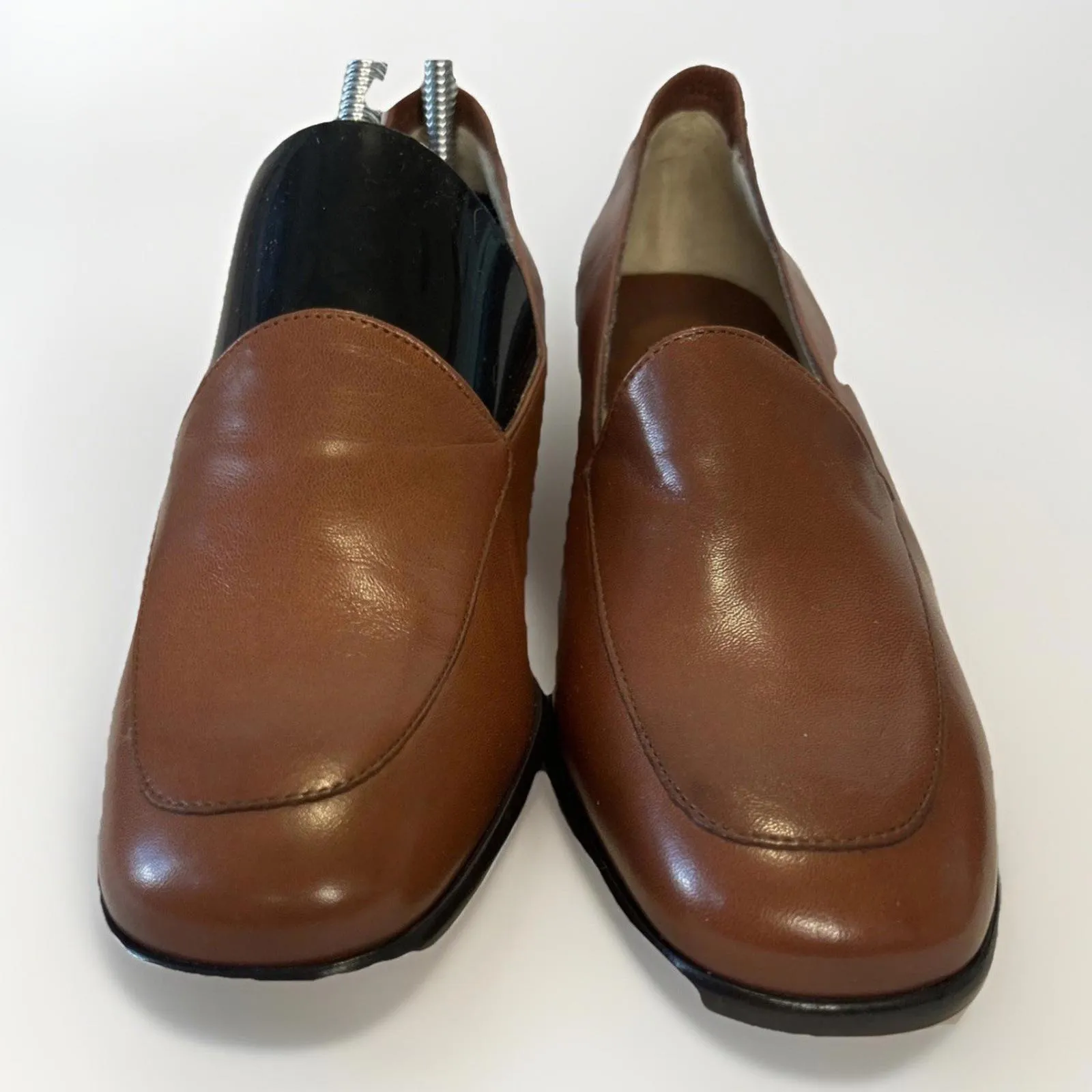 COLE HAAN GIANNA Nutmeg Brown Leather Pumps Sz 8.5 ITALY New - Image 2