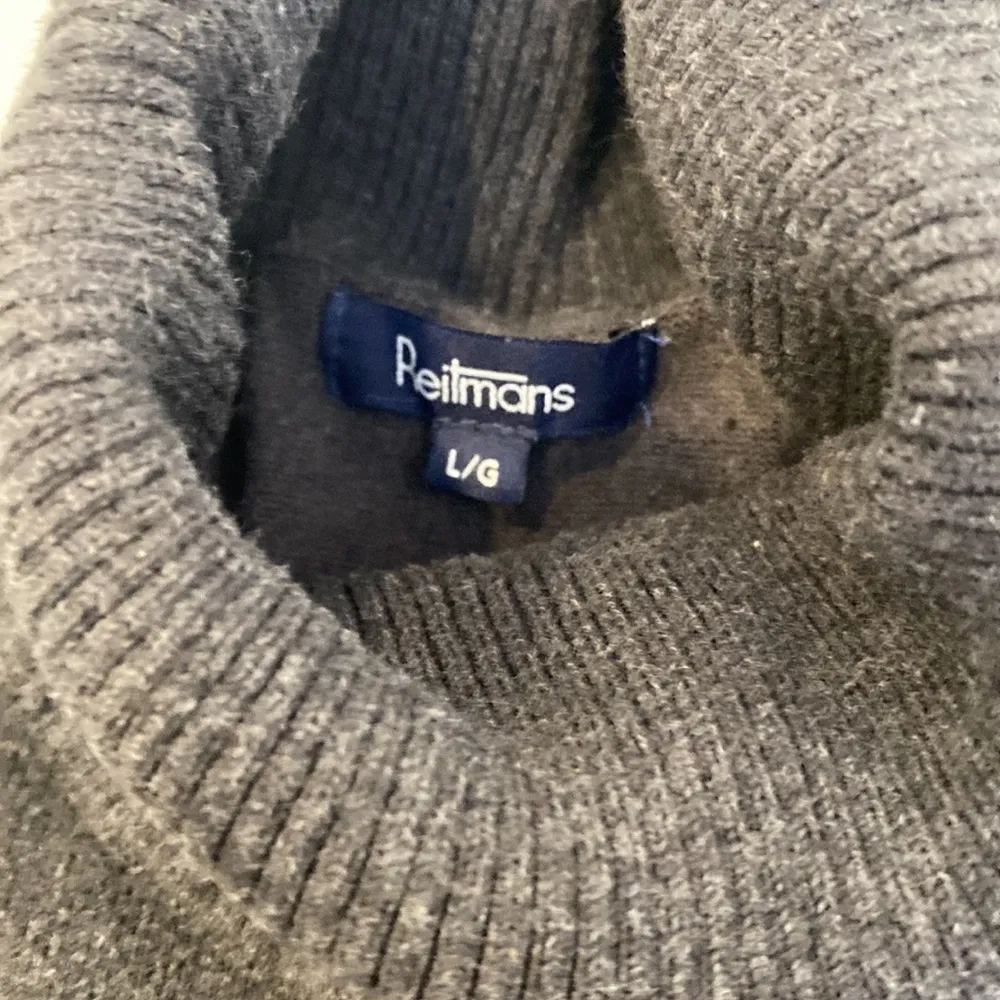 Reitmans Dark Gray Ribbed Turtleneck Knit Sweater EUC Sz Lg Cotton Nylon Women’s - Image 6