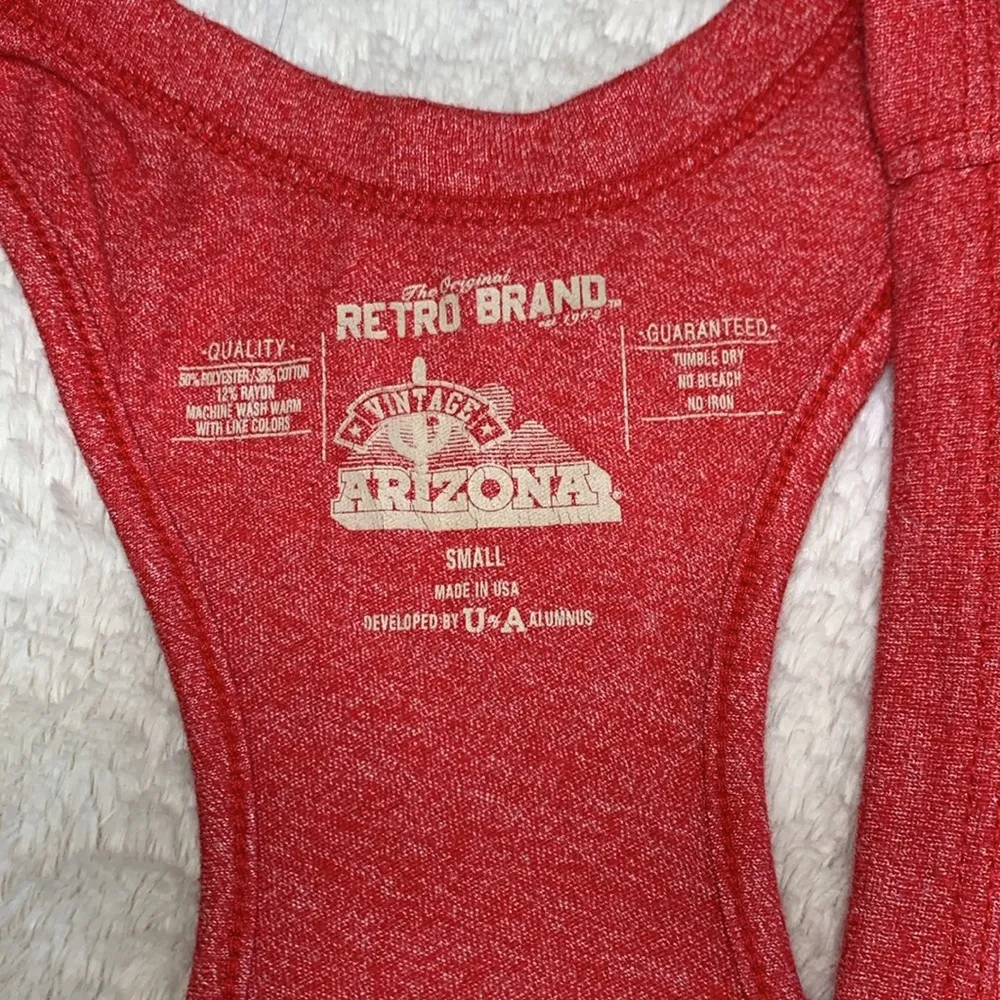 Heather Red Racer Back University of Arizona Wildcats Tank Top Size Small - Image 5