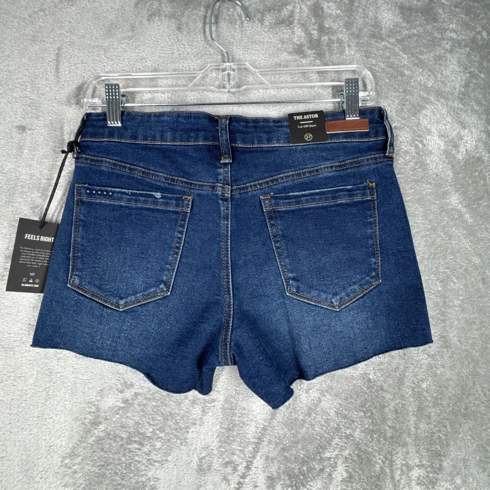 Blank NYC Shorts Womens 4 27"‎ Indigo Blue Denim Astor Cut Off Distressed Casual - Image 3