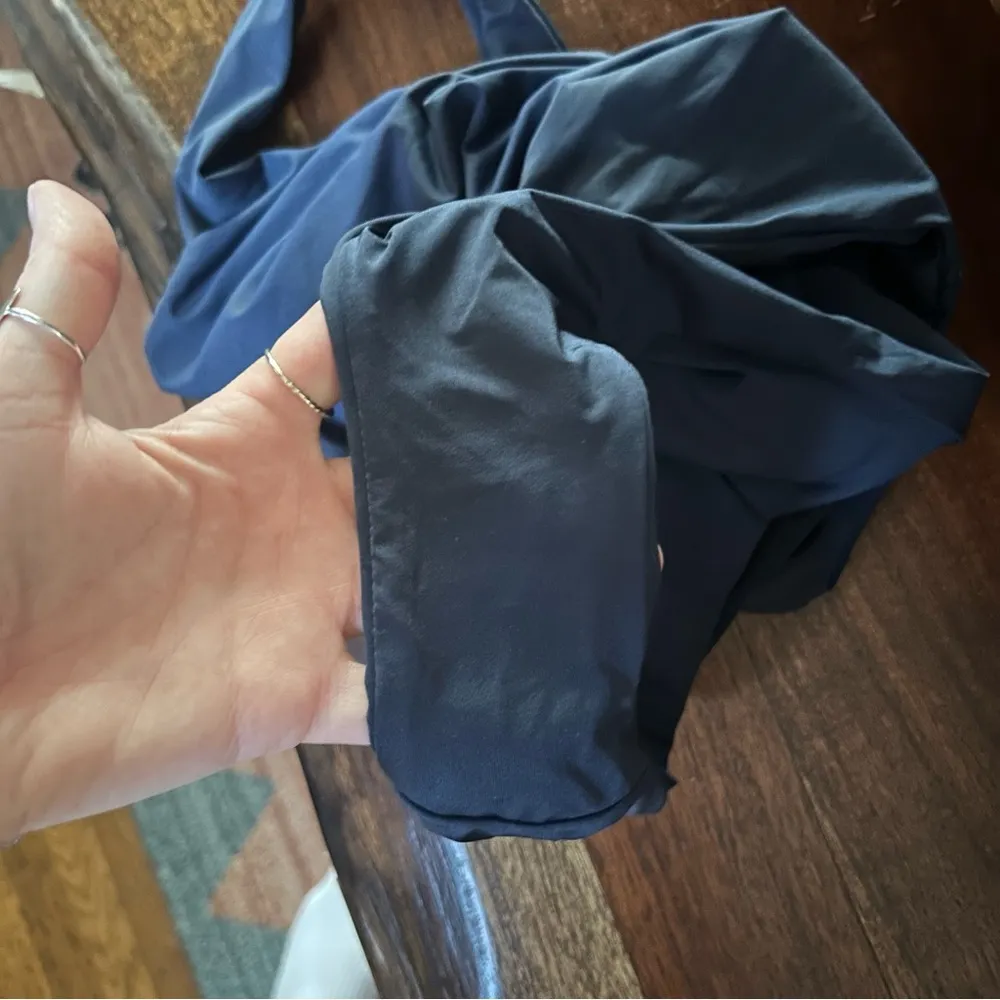 WeWoreWhat One Shoulder One Piece Swimsuit Bathing Suit Navy Set Blue NEW Size M - Image 5