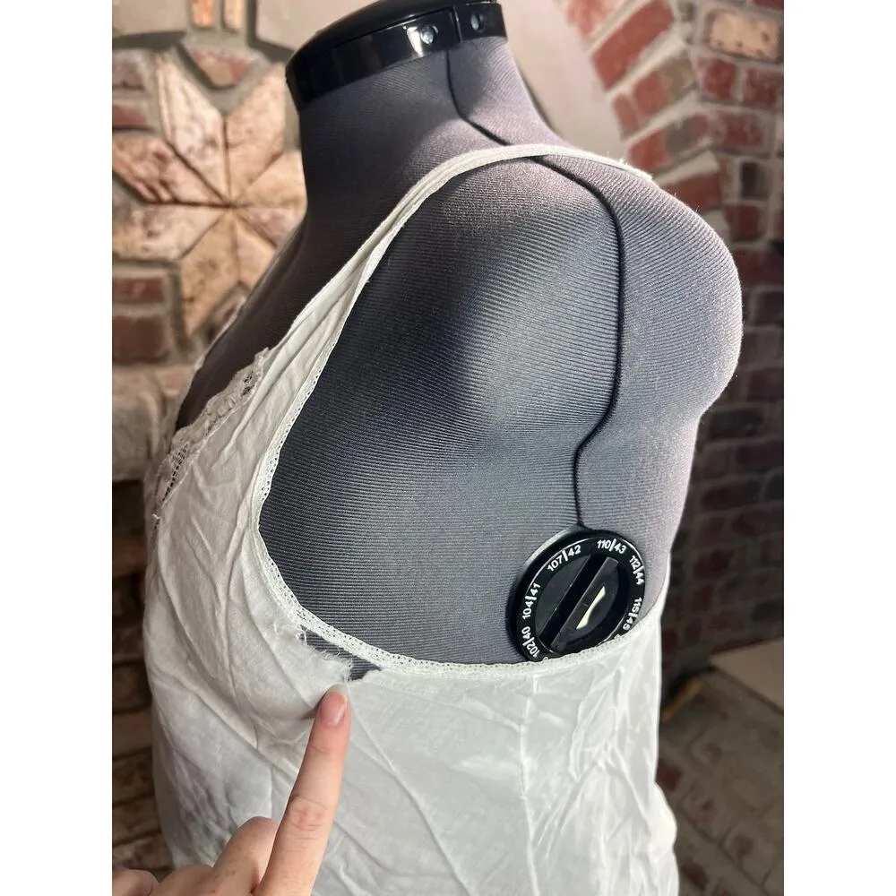 camisole slip white cotton sheer lace at bust Size XL - Image 5