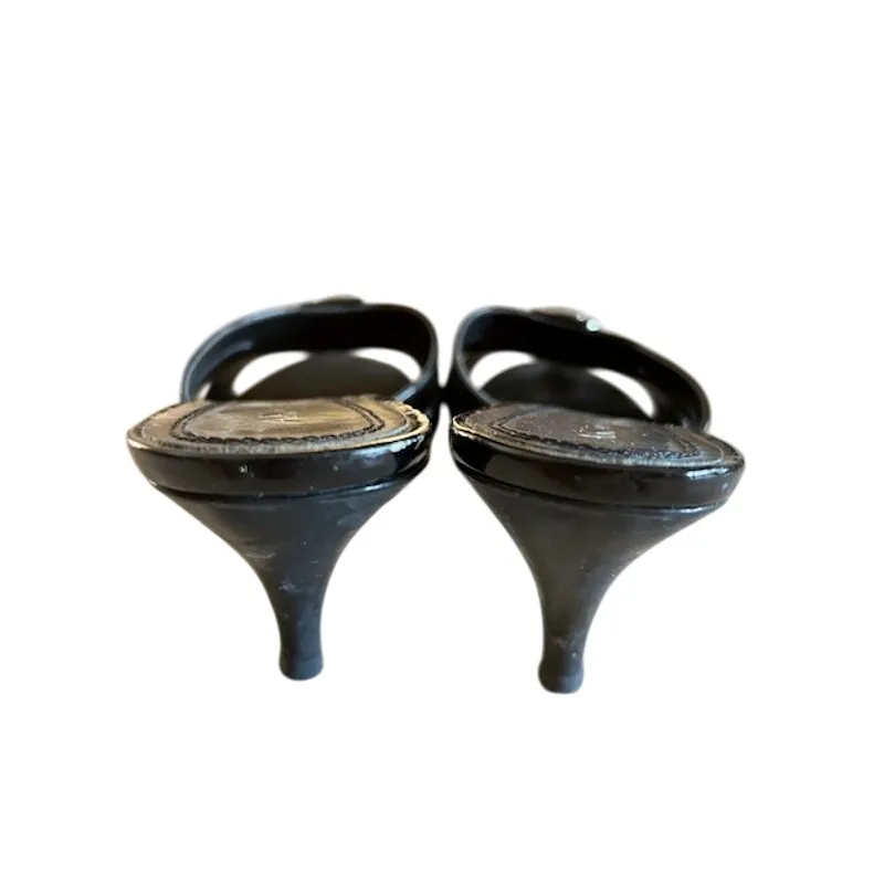 Anne Klein Black Patent Leather Buckle Slip-On Kitten Heels Women’s 8M - Image 4