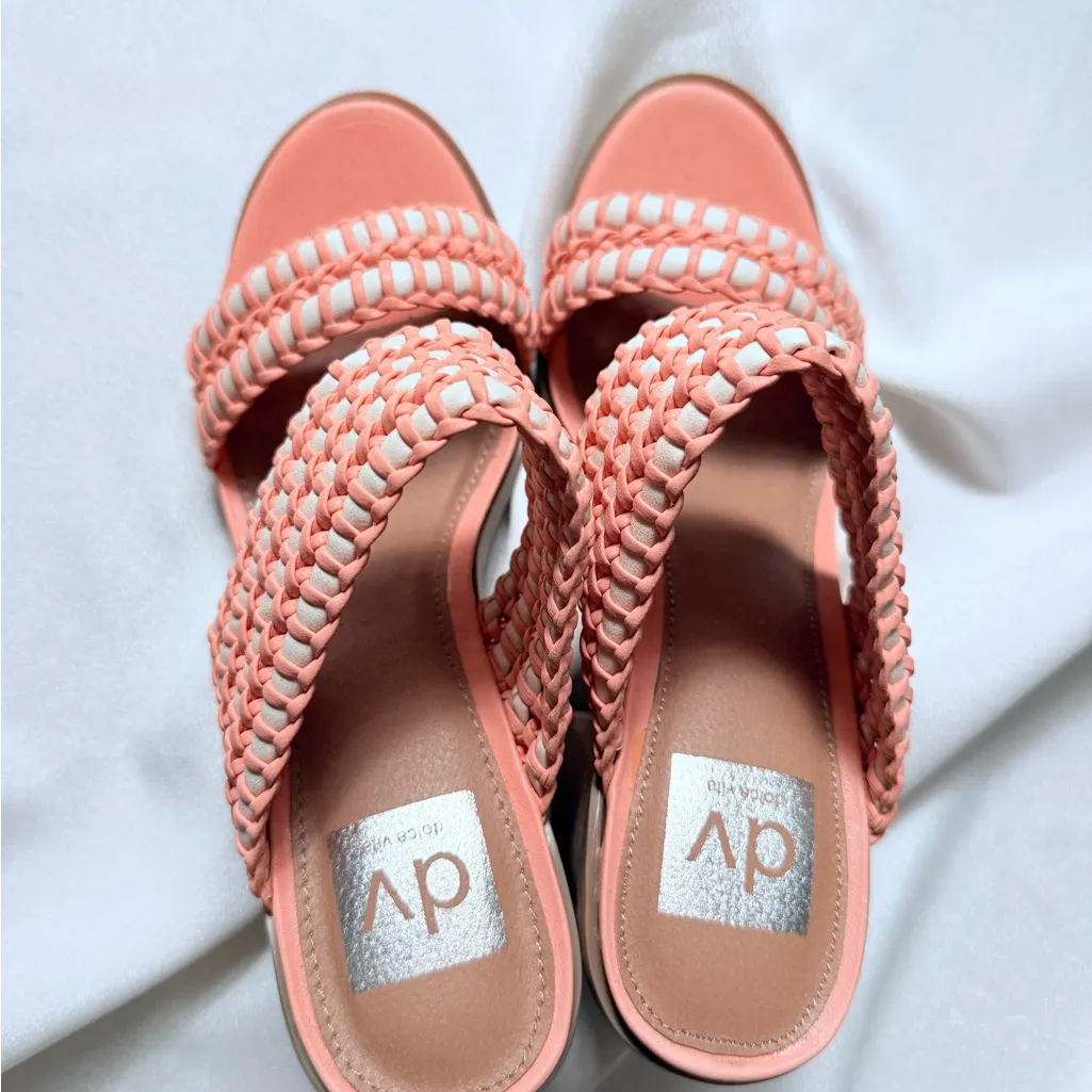 DV by Dolce Vita Coral and White Heeled Sandals Size 7.5 - Image 3