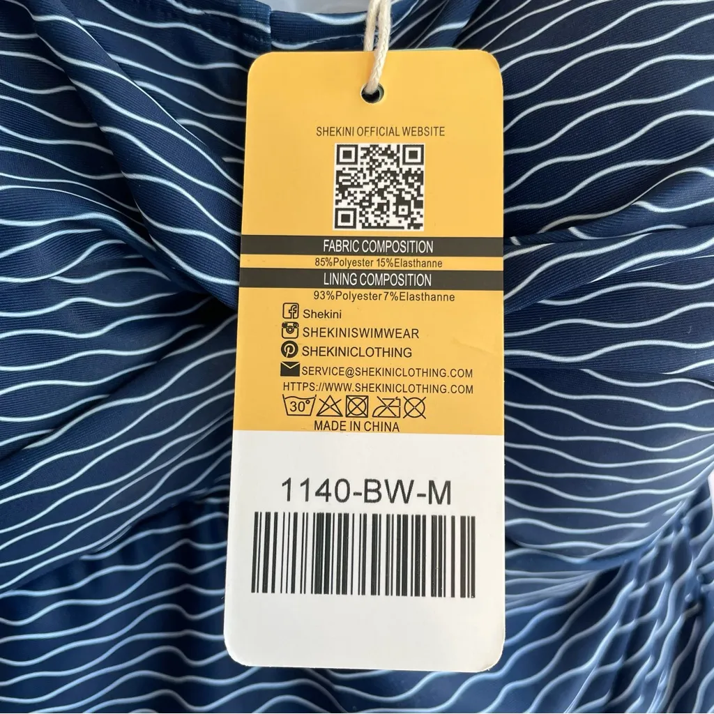 Shekini rouged swimsuit, non removable pads, size medium, adjustable straps Blue - Image 9