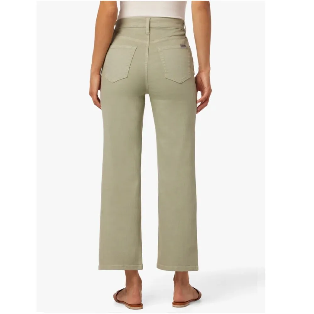 joe's jeans Joe's Women's Size 27 Gloss Green The Black High Rise Wide Leg Crop Jeans NWT - Image 2