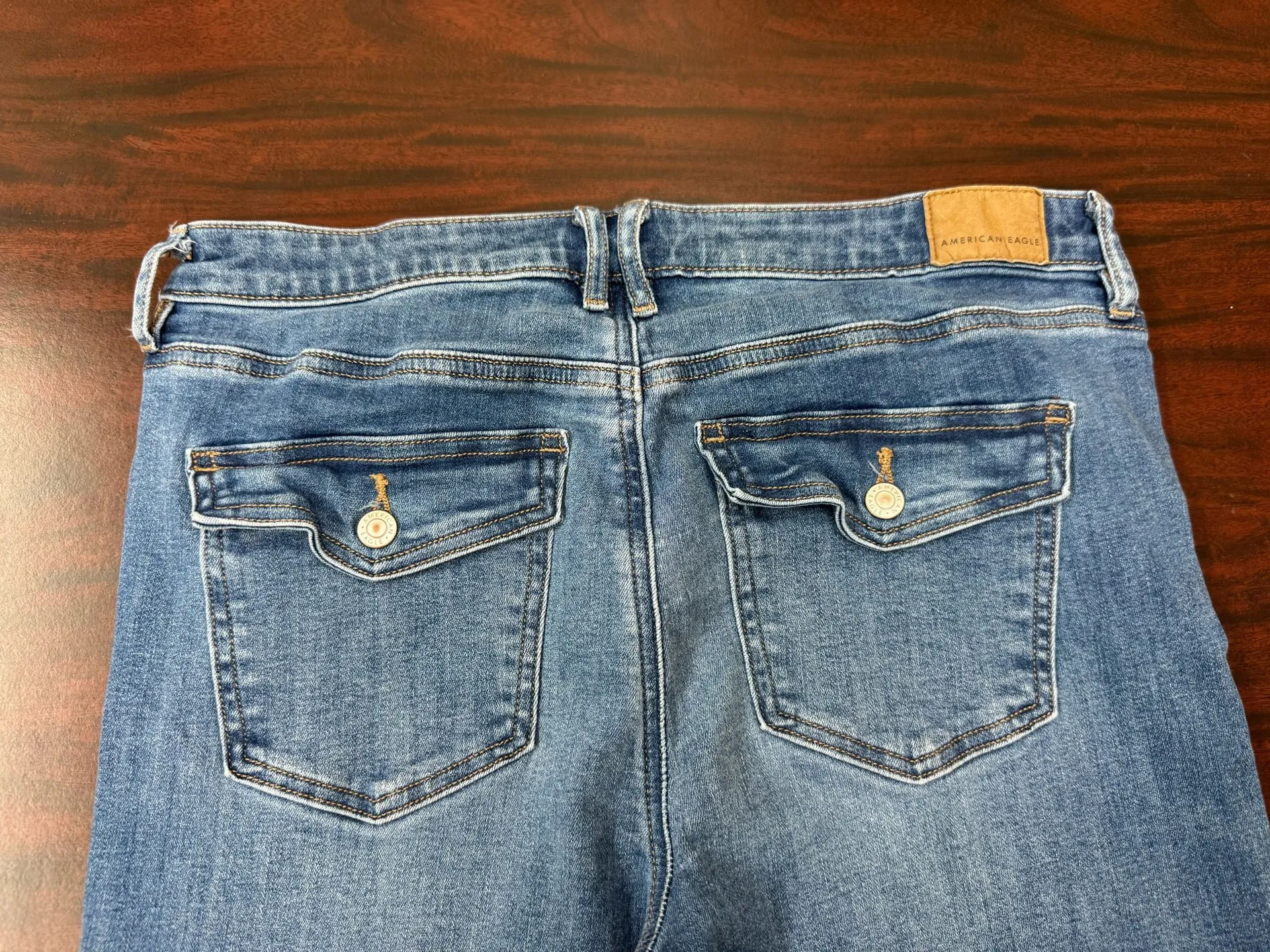 American Eagle Next Level Stretch Low Rise Flare Denim Jeans Size 10 Short - Image 5