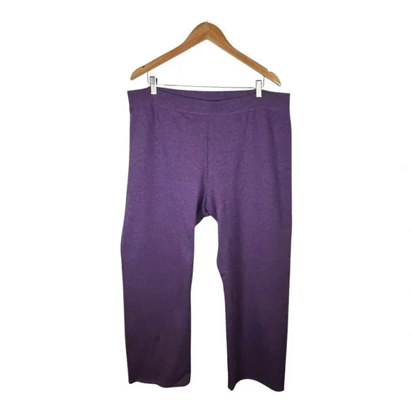 Hanes EcoSmart Fleece Sweatpants Open Bottom Legs Violet Purple Women Size 2XL‎ - Image 3