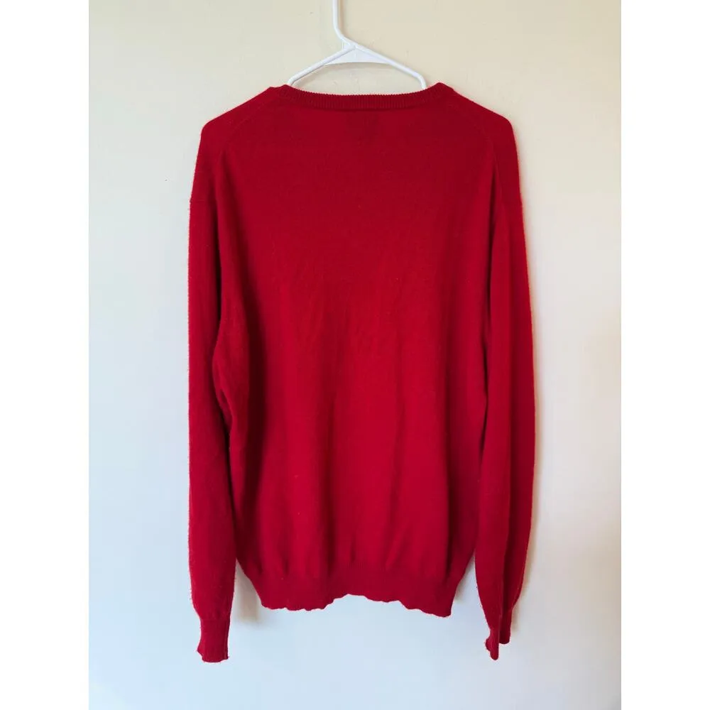 Jos. A. Bank Long Sleeve Crew Neck Pullover Cashmere Sweater Red Women's Large - Image 2