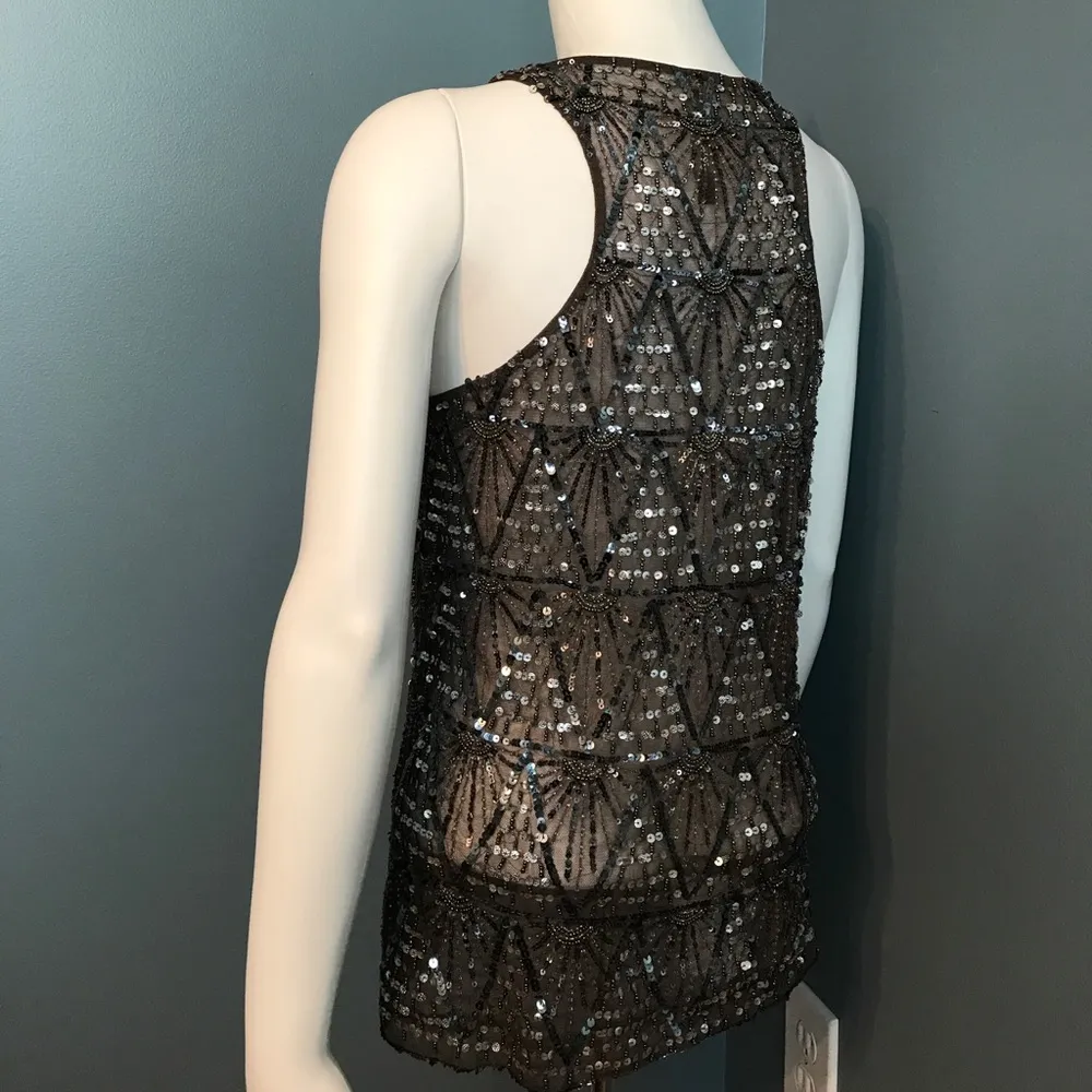 W118 by Walter Baker sequins headed racerback tank - Image 4