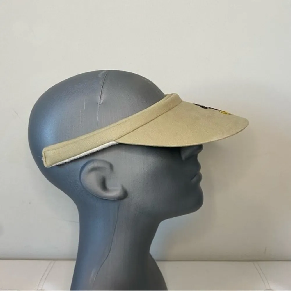 Mickey Mouse Embroidery Disney World Tan Visor VTG - Image 6