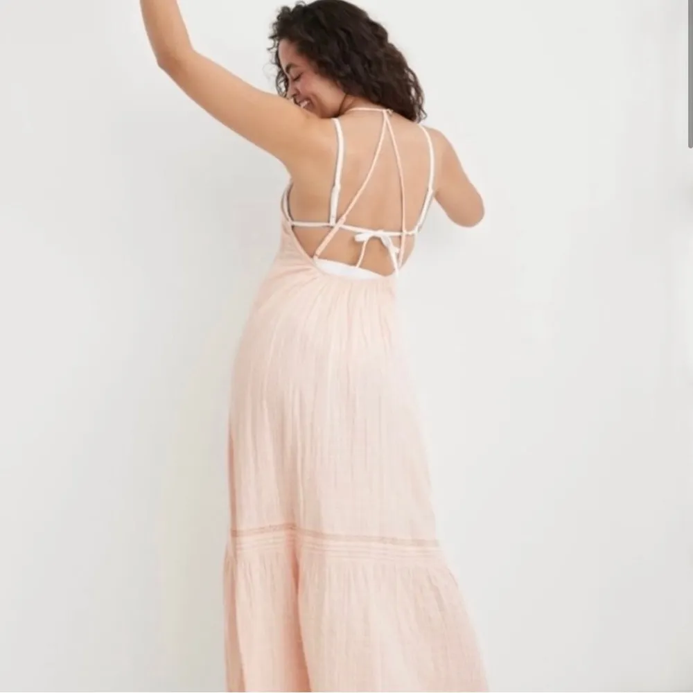 Aerie Maxi Dress Peach / Plum Color size Medium Beachy Dress - Image 7