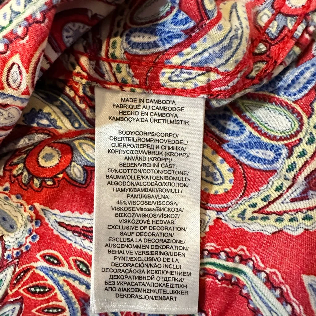 Lauren Ralph Lauren Red and Blue Paisley Pajama Set - Image 7