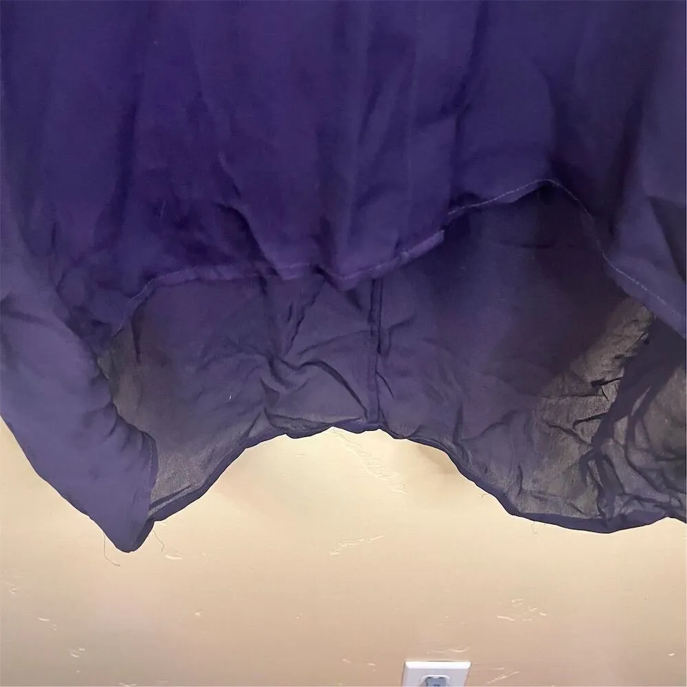 Babaton Aritzia  Women's Silk‎ Blouse Size Large Deep Plum Collared Long Sleeve - Image 4