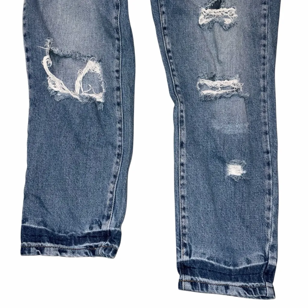 KanCan Distressed Cropped Boyfriend Denim Blue Jeans size 9 28 - Image 3