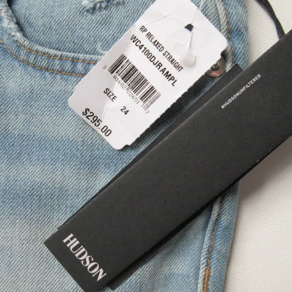 NWT HUDSON Riley in Amplify Studded Star Destroyed Boyfriend Jeans 24 $295 - Image 4