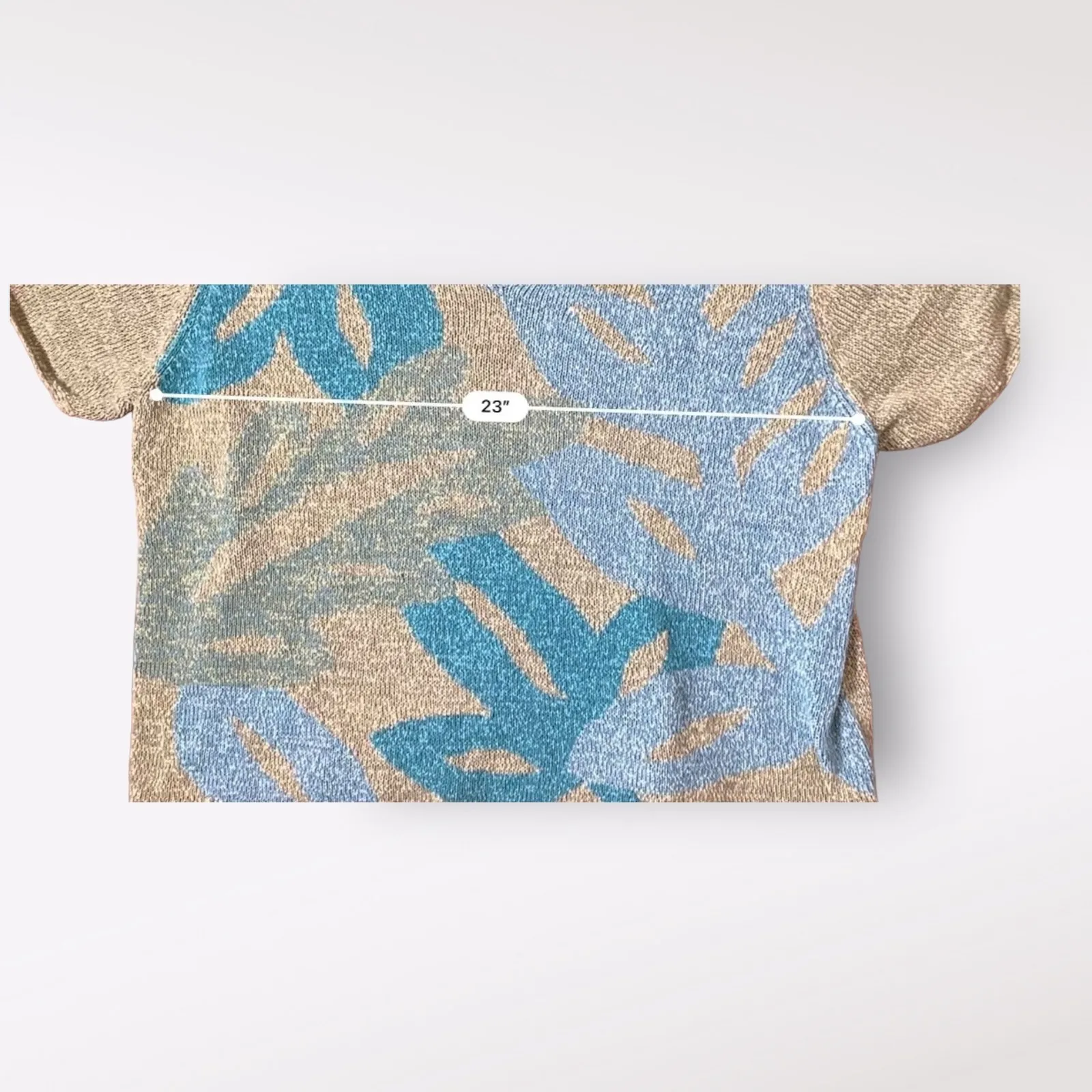 Sigrid Olsen Vintage Floral Coastal Short Sleeve Knit Sweater Size 3X - Image 6