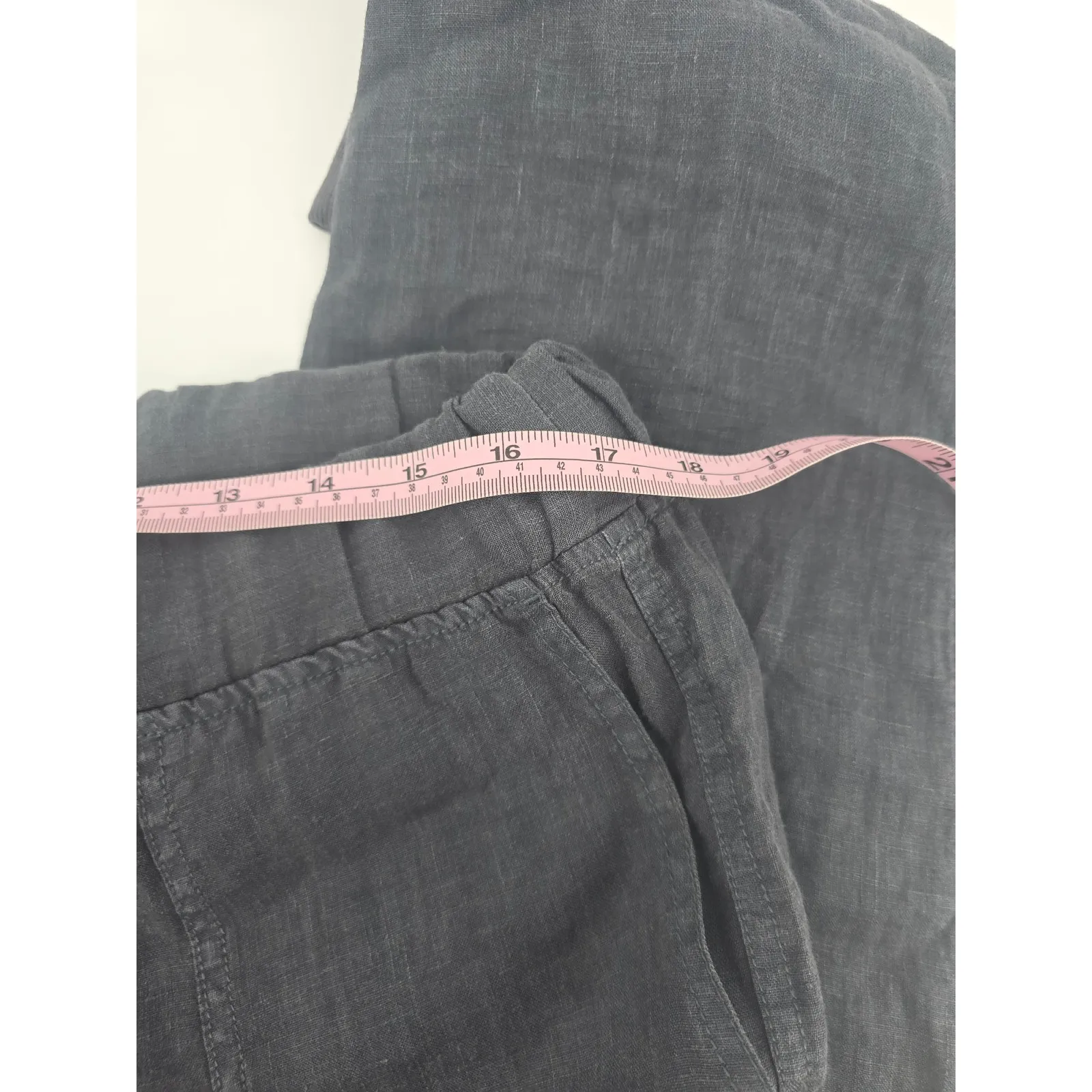 CASLON Linen Blend Jogger Pants Charcoal Gray Drawstring Waist Size Medium - Image 4