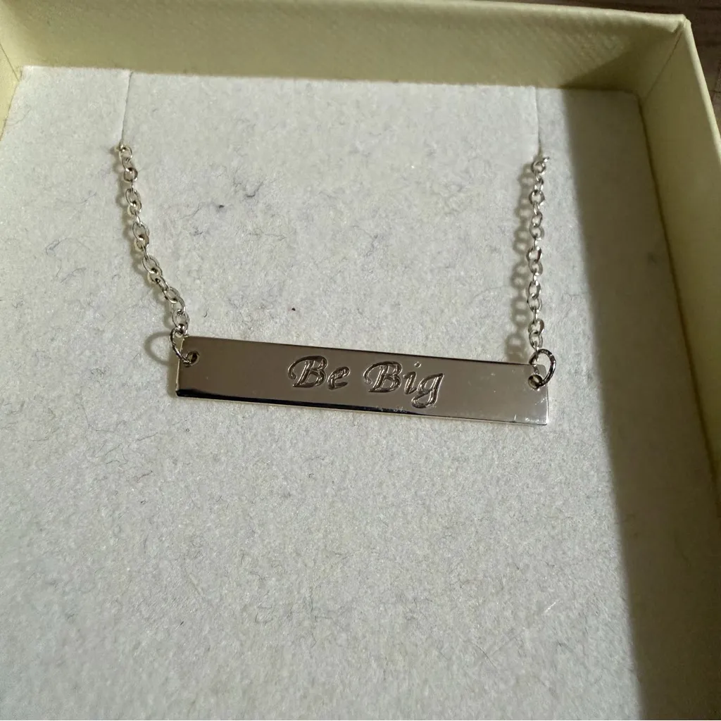 “Be Big” Motivational Necklace Silver - Image 2