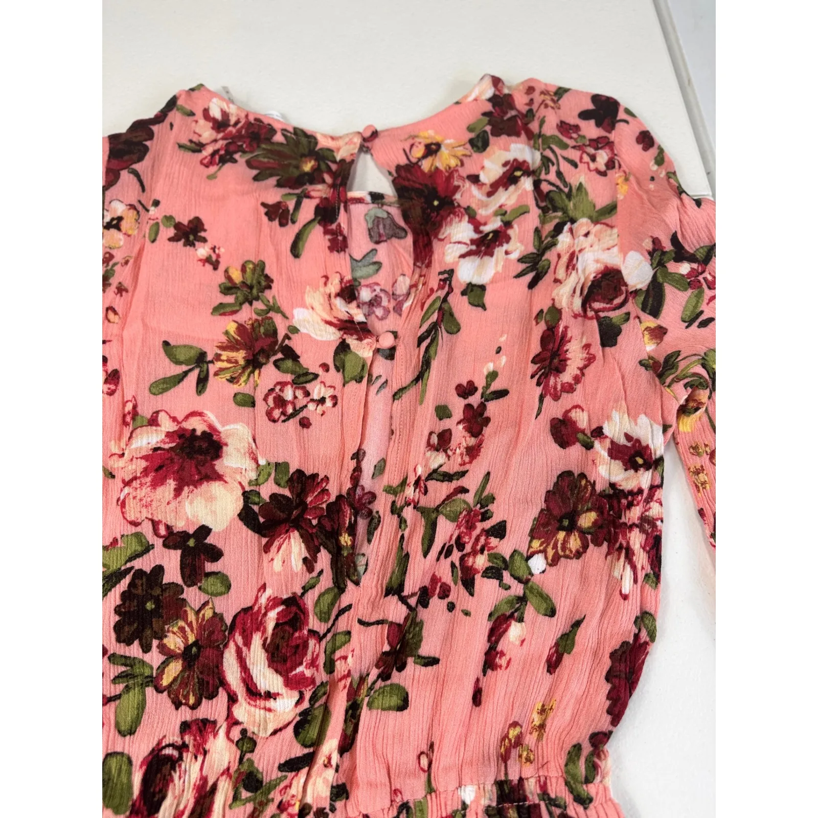 Bluiyv Young Contemporary Romper Dress‎ Pink Floral Long Sleeve Small - Image 11