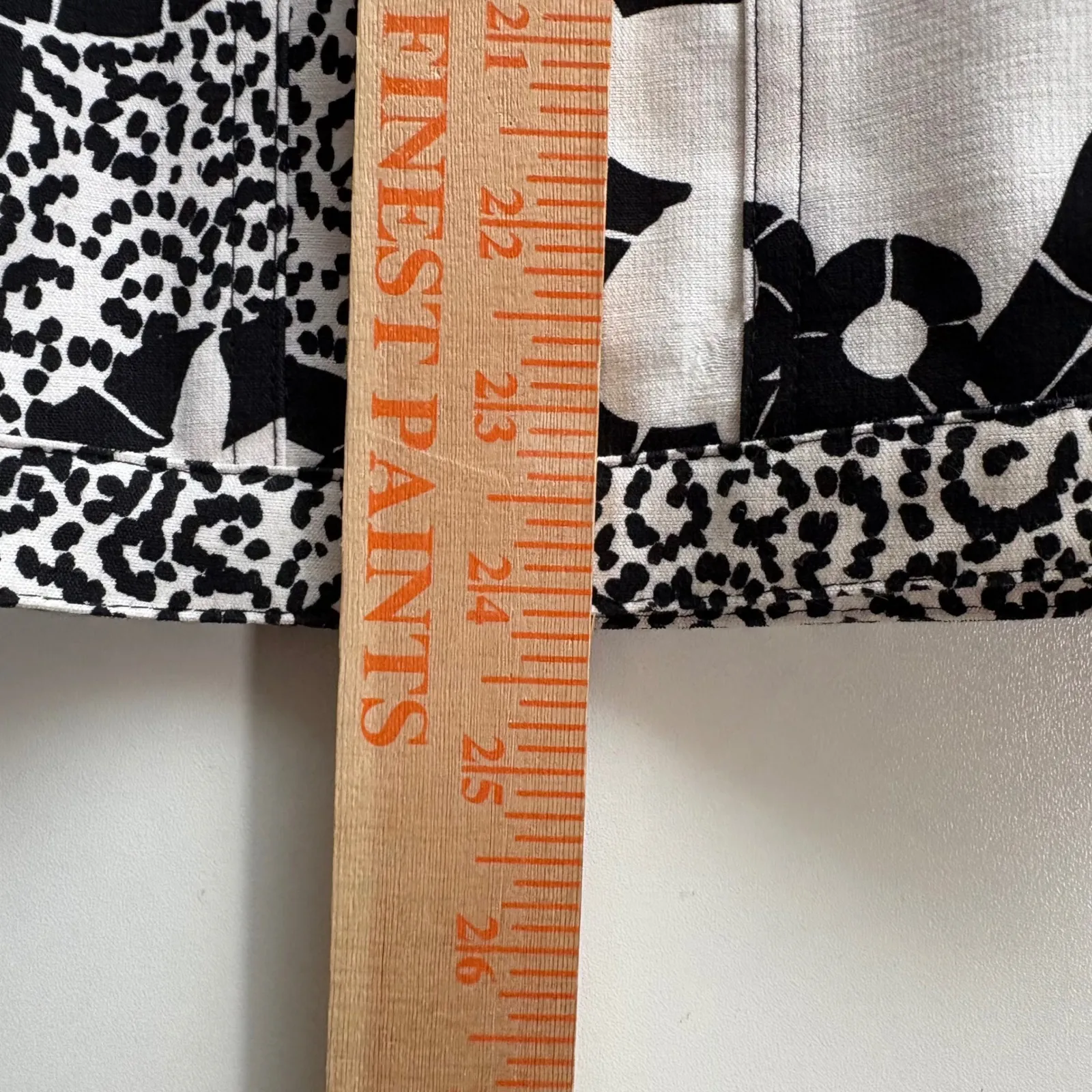 Chico's Jacket Black White Floral‎ Red Trim Mandarin Collar Women's Size 2 - Image 6