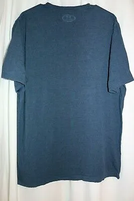 Mens Size Large Loose (xl) Blue Under Armour Heatgear Short Sleeve TShirt Workout Gym - Image 2