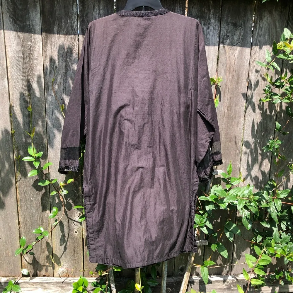 Limelight: embroidered Black tunic shirt dress L - Image 9