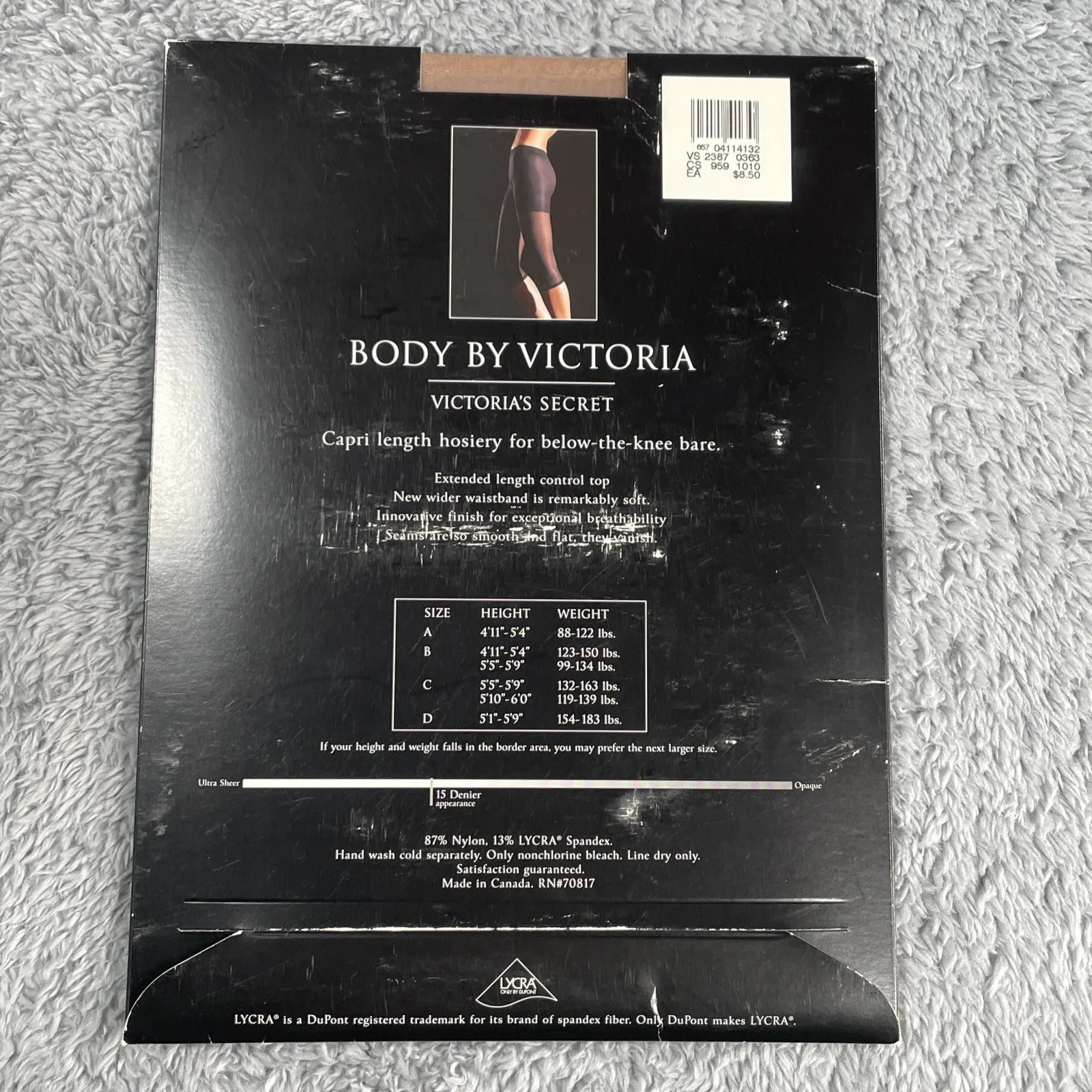 Victoria Secret FOOTLESS Control Top Pantyhose SIZE A Nude Capri Small - Image 6