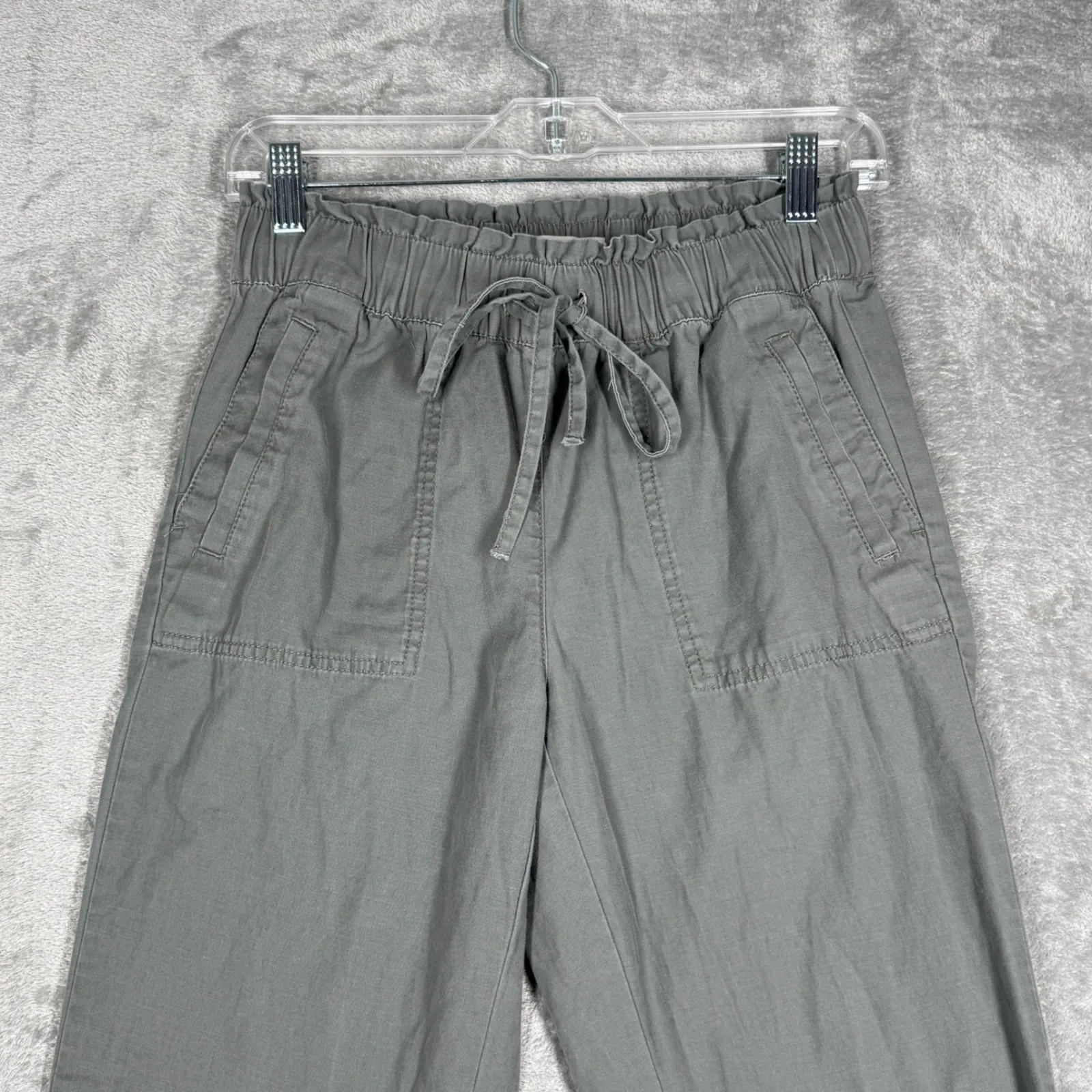 LOFT Pants Green Jogger Tencel Blend Drawstring Casual Neutral‎ Minimalist XS - Image 4