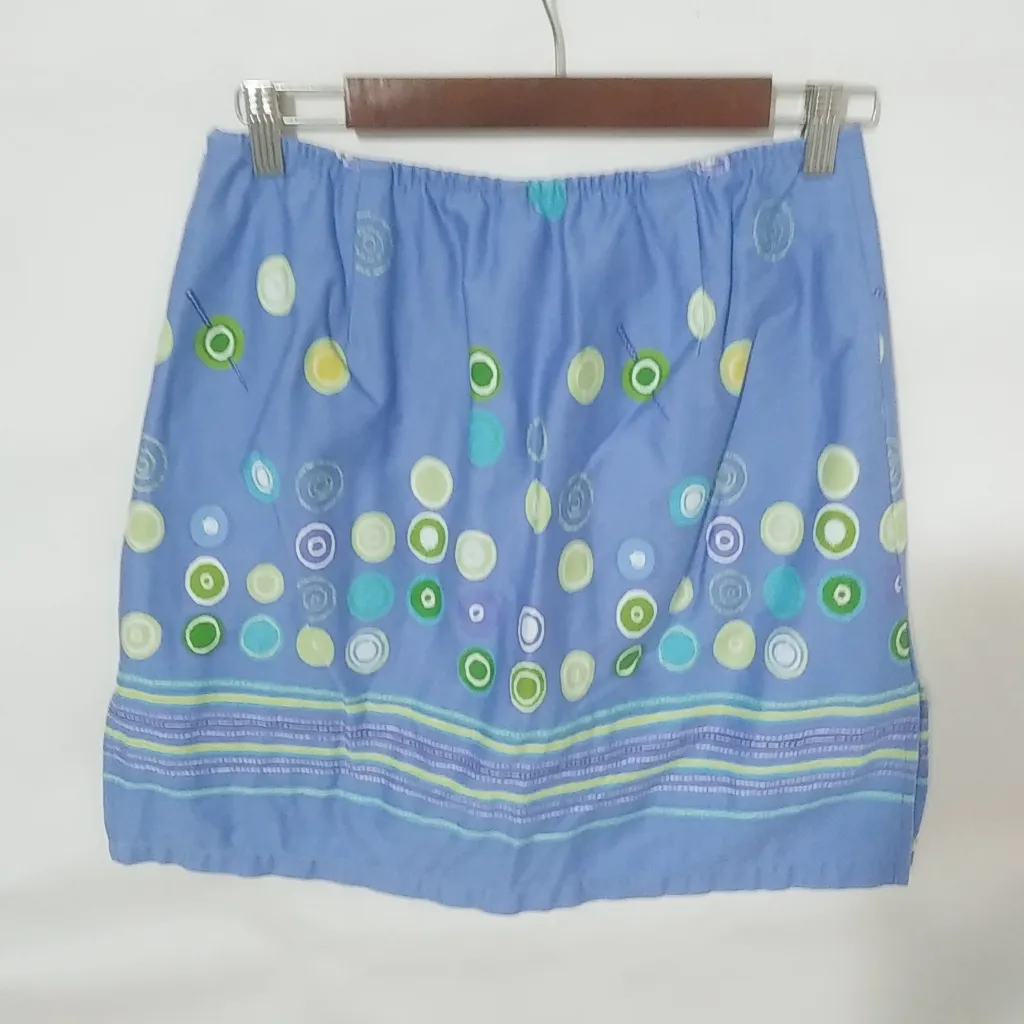 Holly Lane 8 Skort Cotton Tennis Golf Athletic in Blue Lime Green - Image 4