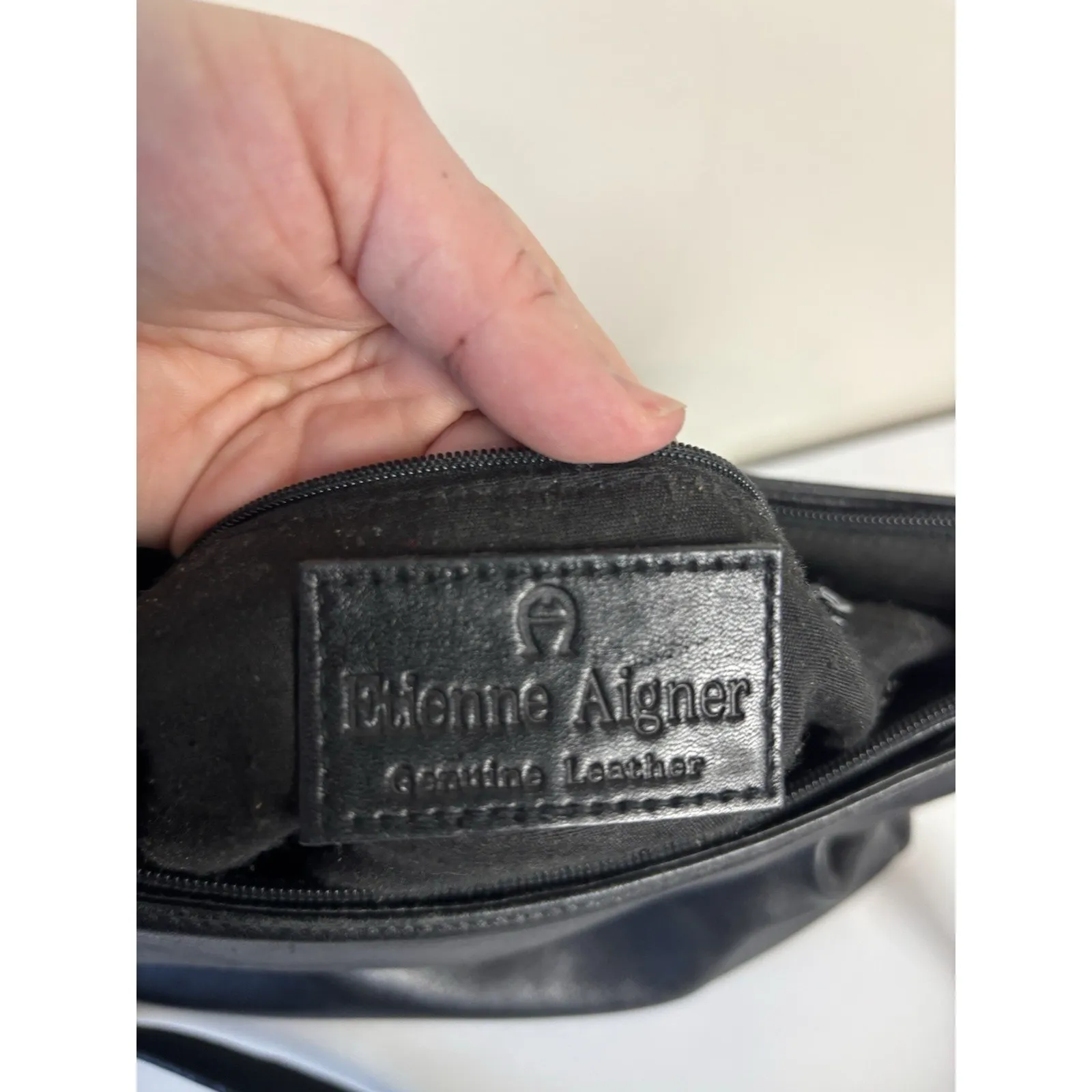 Etienne Aigner Black Leather Shoulder Bag Purse Silver Hardware Everyday Purse - Image 12