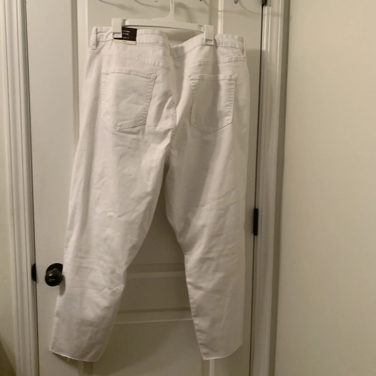 Ava & Viv Women's Jeans Pockets Skinny Fit Stretch Cut-Off Size 24 White - Image 12